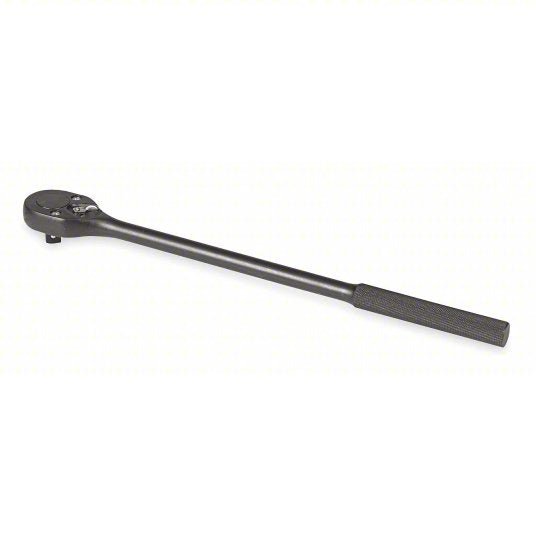 Proto J5450BL Hand Ratchet Pear, Reversing, 16 in Overall Lg, Black Oxide, 15° Min Arc Swing