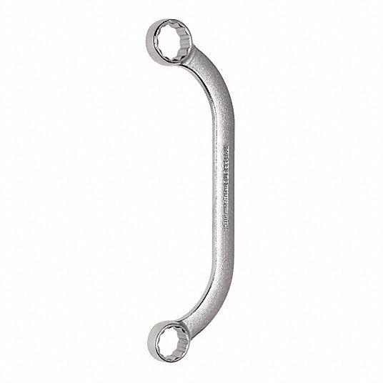 Proto J1725 Box End Wrench Satin, 7/16 in_1/2 in Head Size, 5 3/4 in Overall Lg, Offset