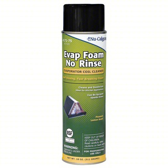 Nu-Calgon 4171-75 Evaporator Cleaner Aerosol, 18 oz Size, Milky