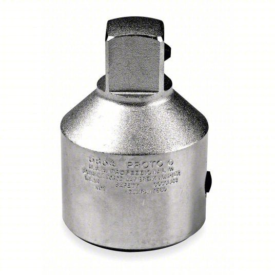 Proto J5853 Socket Adapter 1 in Output Drive Size, Square, 2 1/2 in Overall Lg, Chrome, Locking