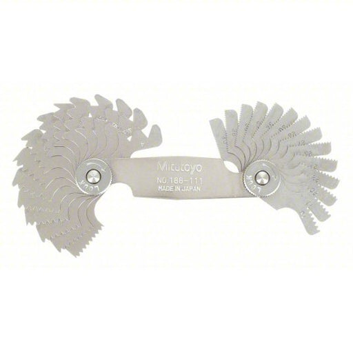 Mitutoyo 188-111 Thread Pitch Gauge Set Unified Inch, 30 Leaves, 4 to 42 TPI