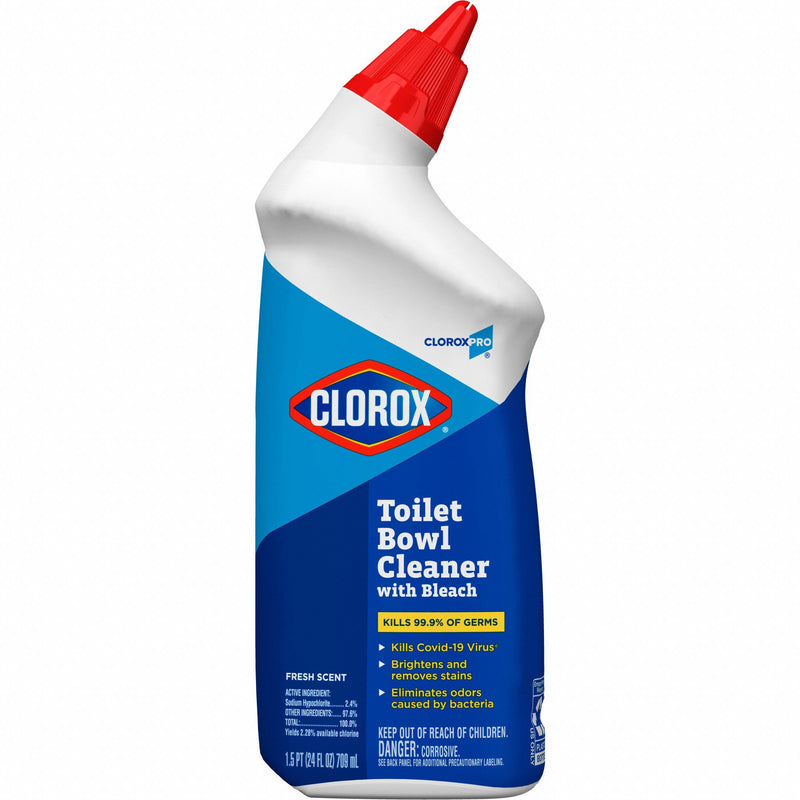 Clorox 00031 Toilet Bowl Cleaner, Bottle, 24 oz Container Size, Ready to Use, Liquid, Fresh Scent, 12 PK
