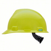 MSA 10061512 Hard Hat Hi-Visibility Yellow, No Graphics, Ratchet (4-Point), Polyethylene, Side-Slots