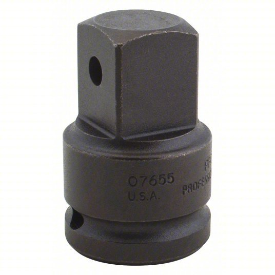 Proto J07655 Impact Socket Adapter 3/4 in Input Drive Size, Black Oxide, 1 in Output Drive Size, Square