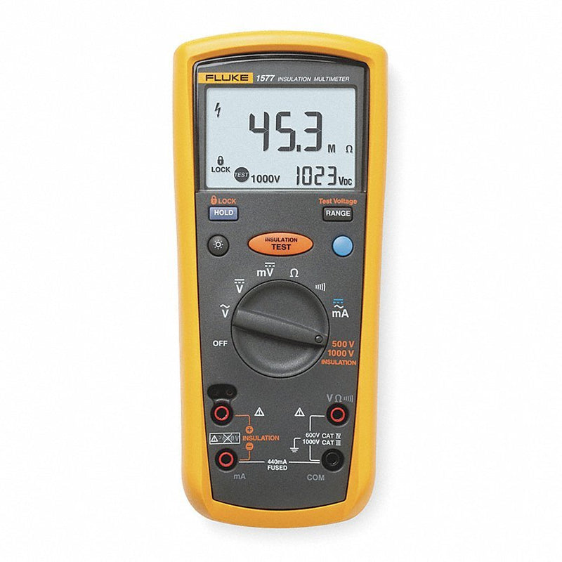 FLUKE-1577 Insulation Tester 0.1 megaohm to 600 megaohm, CAT III 1000V/CAT IV 600V, Battery, Digital
