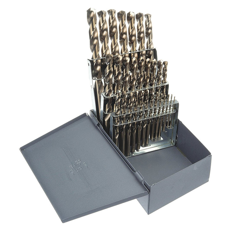 Cle-Line C21121 Jobber Length Drill Bit Set 29 Pc, 1/16" to 1/2" by 64ths, 135° Split Point