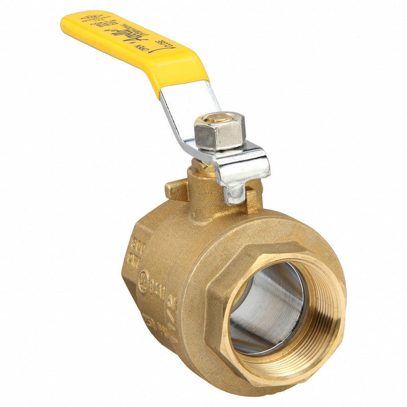 Apollo 94A10701 Manual Two-Way Ball Valve, 1 1/2 in, Brass, Straight, FNPT x FNPT, Full Port Ball Port, Lever