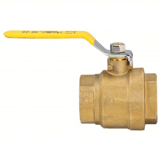 Apollo 94A10801 Manual Two-Way Ball Valve 2 in, Brass, Straight, FNPT x FNPT, 600 psi Max. Pressure (CWP)
