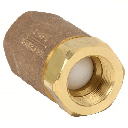 Apollo 6110701 Spring Check Valve Single Flow, Inline Ball Cone, Bronze, 1 1/2 in Pipe/Tube Size