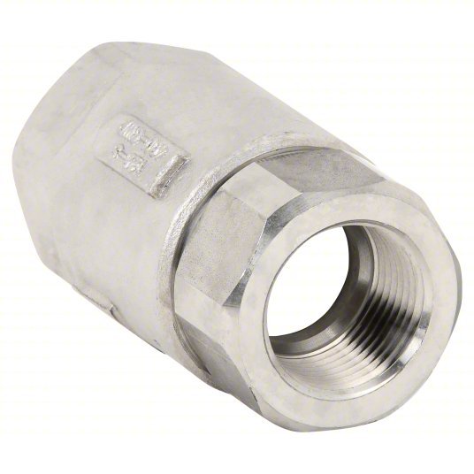 Apollo 6210801 Ball Cone Spring Check Valve Single Flow, Stainless Steel, FNPT x FNPT