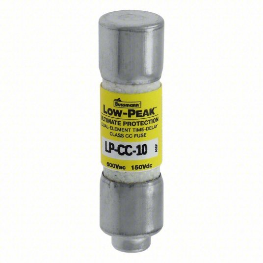Bussmann LP - CC - 10 UL Class CC Fuse Time Delay, 10 A, LP - CC, Cylindrical Body, Nonindicating, 150V DC - Redwood.KV1CX46