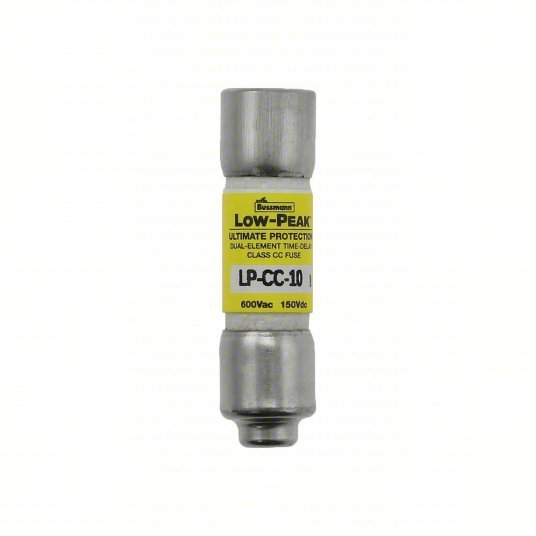 Bussmann LP - CC - 10 UL Class CC Fuse Time Delay, 10 A, LP - CC, Cylindrical Body, Nonindicating, 150V DC - Redwood.KV1CX46