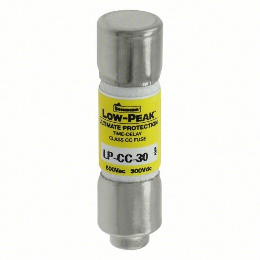 Bussmann LP - CC - 30 UL Class CC Fuse Time Delay, 30 A, LP - CC, Cylindrical Body, Nonindicating, 300V DC - Redwood.KV1CX58