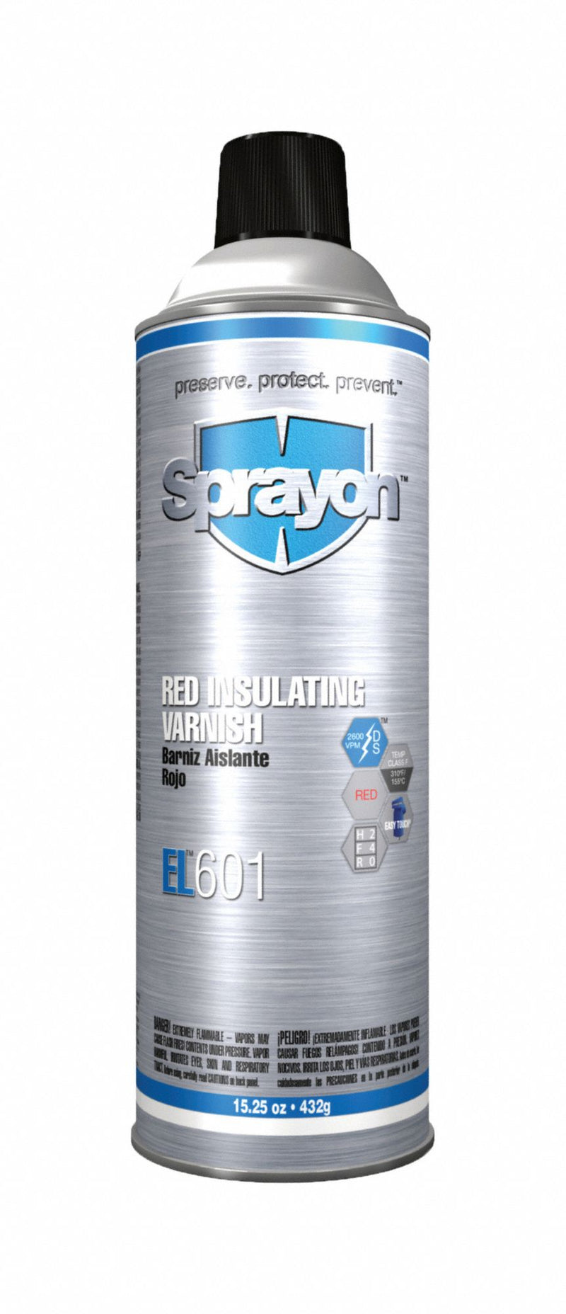 Sprayon SC0601000 Insulating Varnish, Red, 15.25 oz Container, 421 g/L, Metal, Semi-Gloss