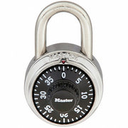 Master Lock 1525 Combination Padlock, Center, Black/Silver