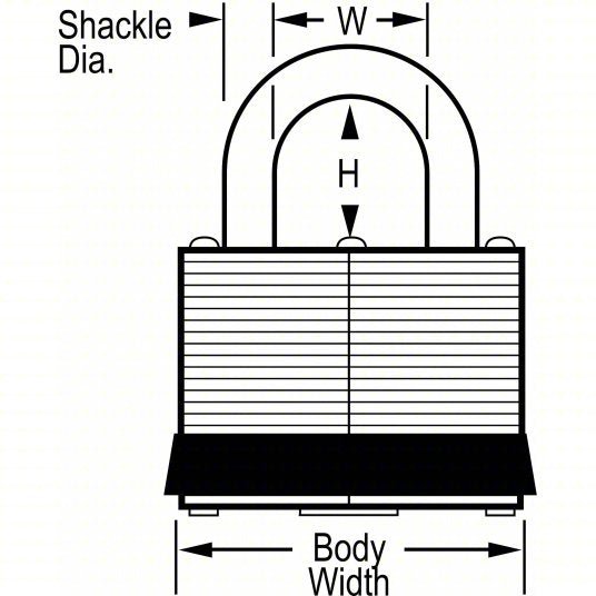 Master Lock 1TRILJCOM Padlocks, Keyed Alike, Long Shackle, Rectangular Steel Body, Steel Shackle, 3/4 in W