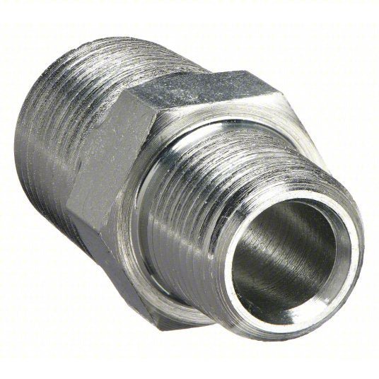 Parker 8-4 MHN-S Hex Nipple Carbon Steel, 1/2 in x 1/4 in Fitting Pipe Size, Male NPT x Male NPT, 1 11/16 in Lg