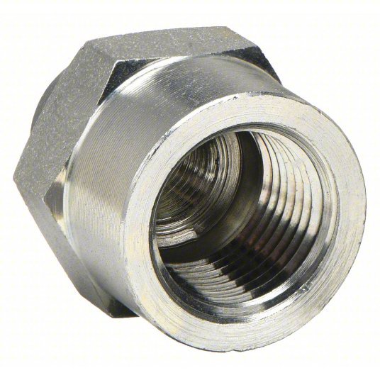 Parker 4-2 FHC-S Hex Coupling Carbon Steel, 1/4 in x 1/8 in Fitting Pipe Size, Female NPT x Female NPT, 15/16 in Lg