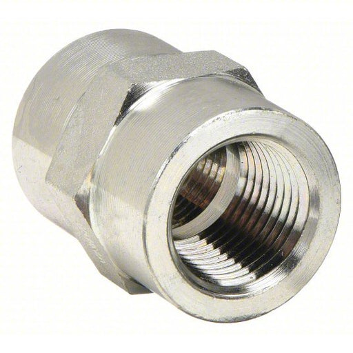 Parker 6-6 FHC-S Hex Coupling Carbon Steel, 3/8 in x 3/8 in Fitting Pipe Size, Female NPT x Female NPT, 1 1/8 in Lg