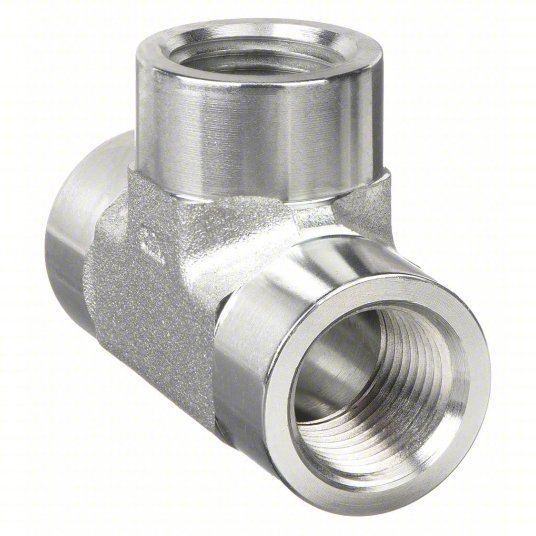 Parker 8-8-8 FT-S Tee Carbon Steel, 1/2 in x 1/2 in x 1/2 in Fitting Pipe Size, Female NPT x Female NPT x Female NPT
