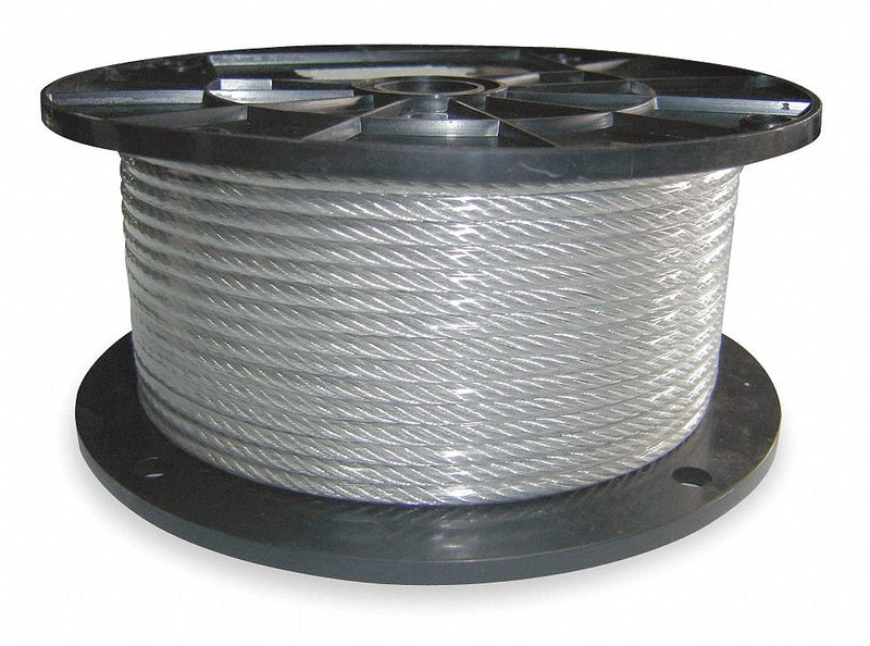 Approved Vendor 1DLA3 Wire Rope, Galvanized Steel, 7 x 19,  840 lb Working Load Limit, 250 ft Overall Lg