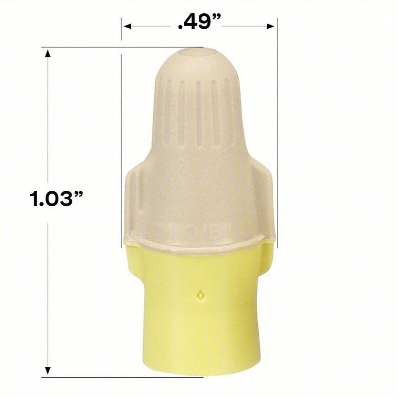 3M T/Y+BOX Twist On Wire Connector: Tan/Yellow, 100 PK