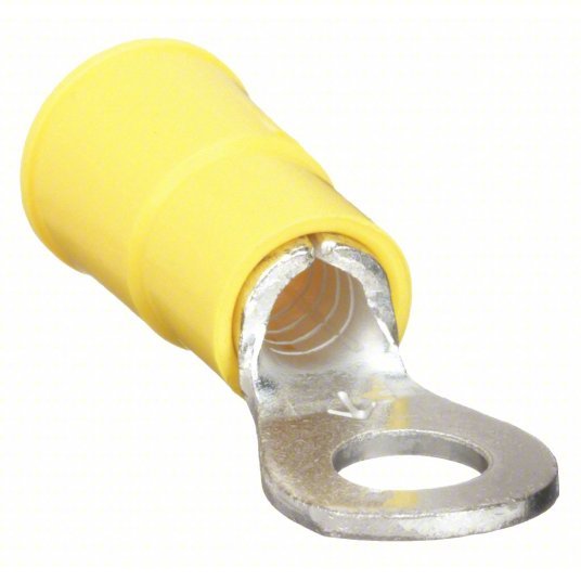 3M MVU10-10RX Ring Terminal Yellow, #10 Stud Size, 12 AWG to 10 AWG Wire Size Range, 50 PK