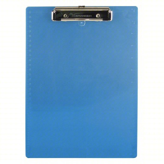 Saunders 00439 Clipboard Letter Size, Blue, 8 7/8 in Wd, 12 1/2 in Ht, 1/2 in Clip Capacity, Plastic