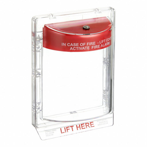 Safety STI-1100 Pull Station Cover w/Horn, Wall Mount, Flush Mount Mounting, Clear