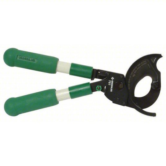 Greenlee 761 Ratchet Cable Cutter Fiberglass Handle, Center, For 1 1/8 in Max Dia Data Cable