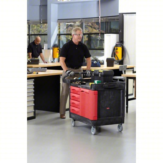 Rubbermaid FG453388BLA Mobile Cabinet Workbench 49 in x 26 1/4 in, Plastic, Black, Plastic