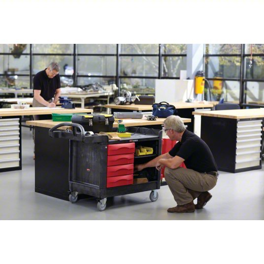 Rubbermaid FG453388BLA Mobile Cabinet Workbench 49 in x 26 1/4 in, Plastic, Black, Plastic