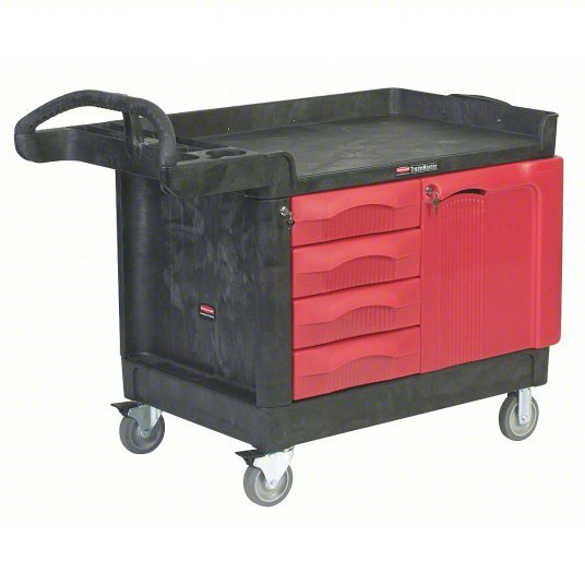 Rubbermaid FG453388BLA Mobile Cabinet Workbench 49 in x 26 1/4 in, Plastic, Black, Plastic