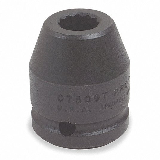 Proto J07526T Impact Socket 3/4 in Drive Size, SAE, 1 5/8 in Socket Size, 12-Point, Std, Black Oxide