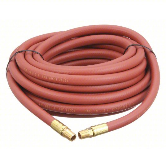 Reelcraft S601022-50 Air Hose 1/2 in Hose Inside Dia., Red, Brass 1/2 in MNPT x Brass 1/2 in MNPT