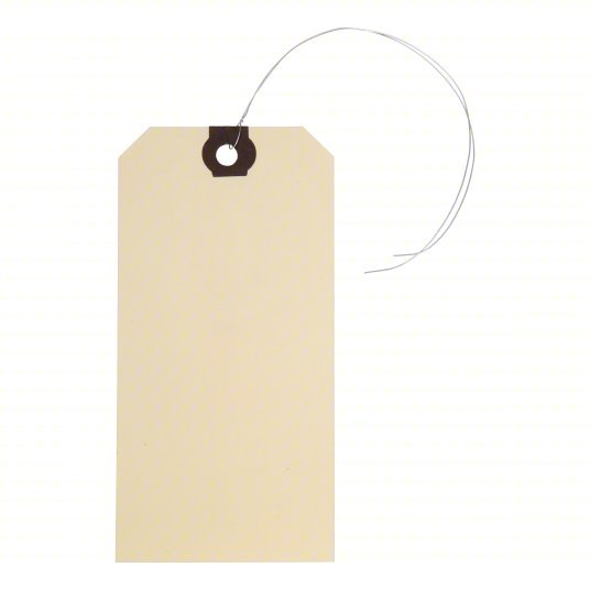 Redwood RW1GYN9 Blank Shipping Tag #5, 4 3/4 in Tag Ht, 2 3/8 in Tag Wd, 13 Points, Manila, Paper, 1,000 PK