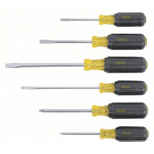 Stanley 66-565 6 PC. Vinyl Comfort Grip Cabinet. Standard, & Phillips Screwdriver Set