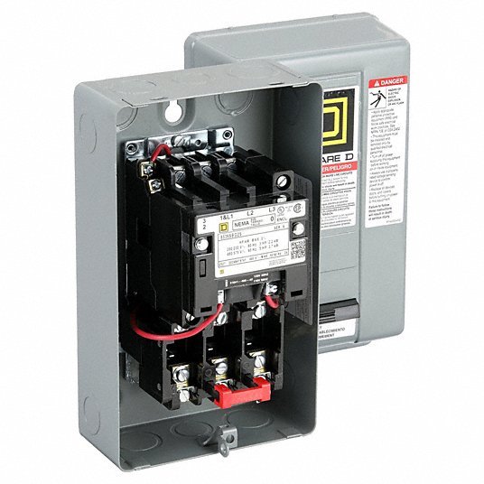 Square D 8536SBG2V02S Nonreversing Magnetic Motor Starter, 1 NEMA Rating, 120V AC, 3 Poles, No Auxiliary Contacts