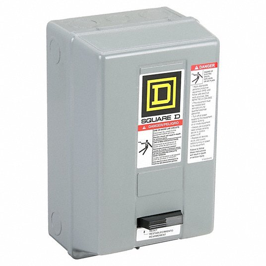 Square D 8536SBG2V02S Nonreversing Magnetic Motor Starter, 1 NEMA Rating, 120V AC, 3 Poles, No Auxiliary Contacts