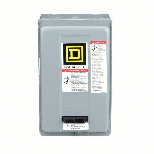 Square D 8536SCG3V01S Magnetic Motor Starter Non-Reversing, 3 Poles, NEMA Size 1, 27 A, 24V AC Coil
