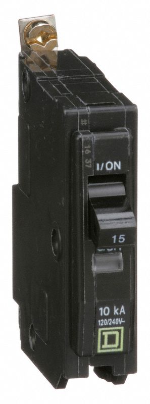 Qob115 Square D QOB115 Miniature Circuit Breaker, 15 A, 1-Pole, 120/240V AC ...