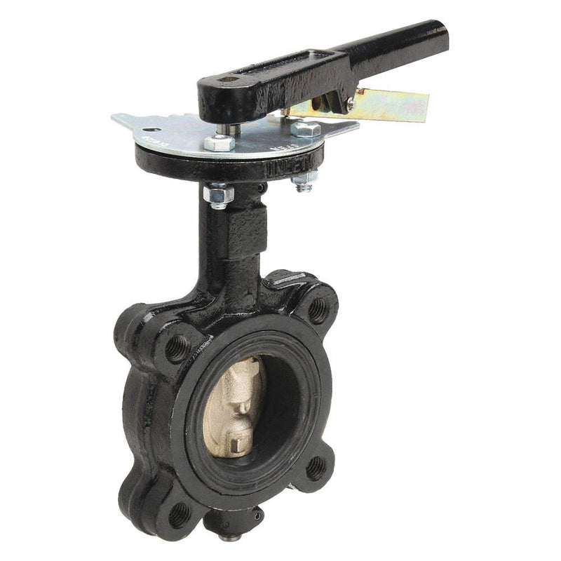 Milwaukee ML222B 3 Butterfly Valve 3 in Pipe Size, Concentric, 200 psi Max. Pressure (CWP), Lug, Lever