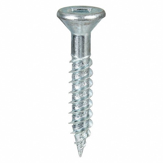 Fabory U25140.016.0125 Wood Screw, #8 x 1-1/4 in, Zinc Plated Steel Flat Head Square Drive, 100 PK