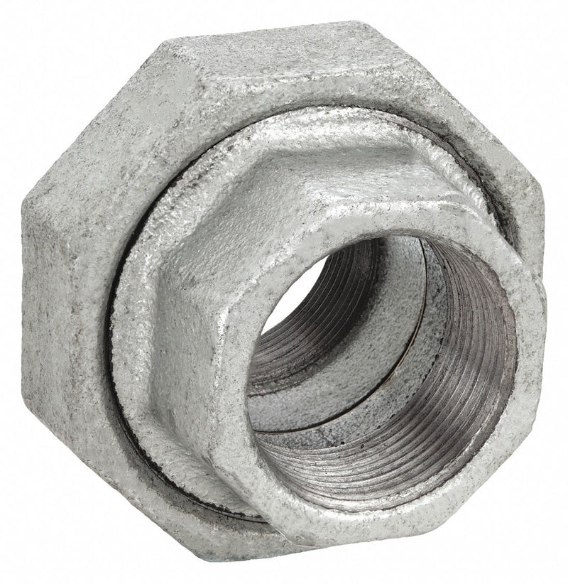 Approved Vendor 1LBT5 Metal Pipe Straight, Union, 1 1/2 in x 1 1/2 in, Malleable Iron