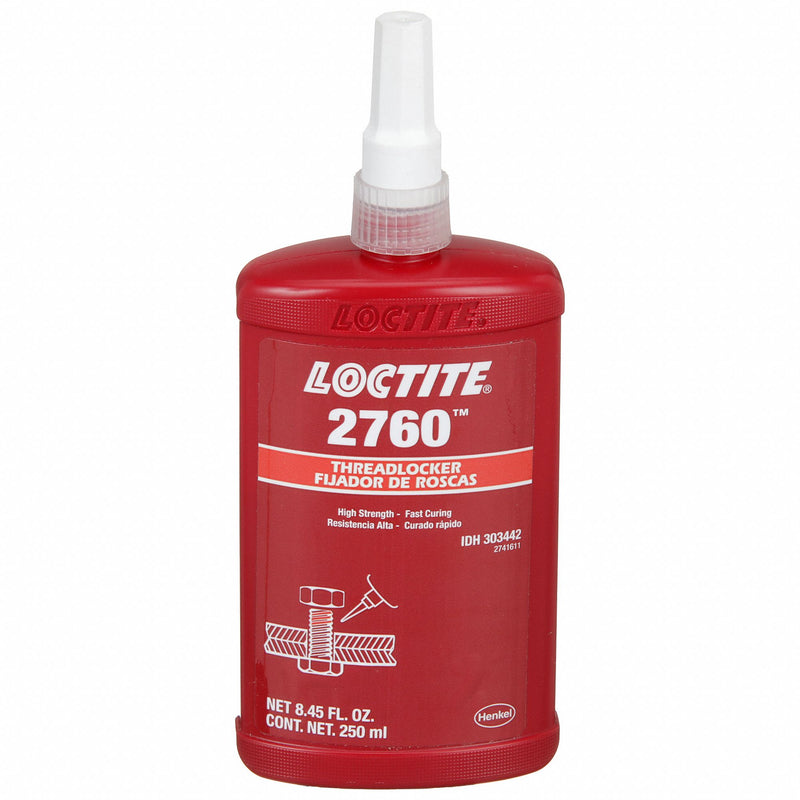 Loctite 303442 High-Strength Threadlocker, 2760, Red, 8.45 fl oz, Bottle, 1 EA, Red – High Strength
