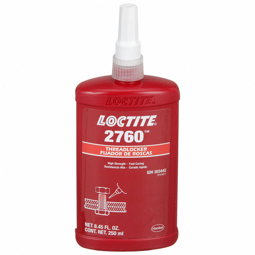 Loctite 303442 High-Strength Threadlocker, 2760, Red, 8.45 fl oz, Bottle, 1 EA, Red – High Strength