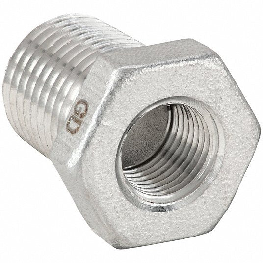 McMaster 2698K311 Alloy 20 Stainless Steel Pipe Fitting Medium-Pressure, Bushing Adapter, 1/2 Male x 1/4 Female