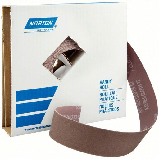 Norton 66261126282 Abrasive Utility Roll 1 1/2 in W x 150 ft L, Aluminum Oxide, P240 Grit, J Wt Cloth, K225