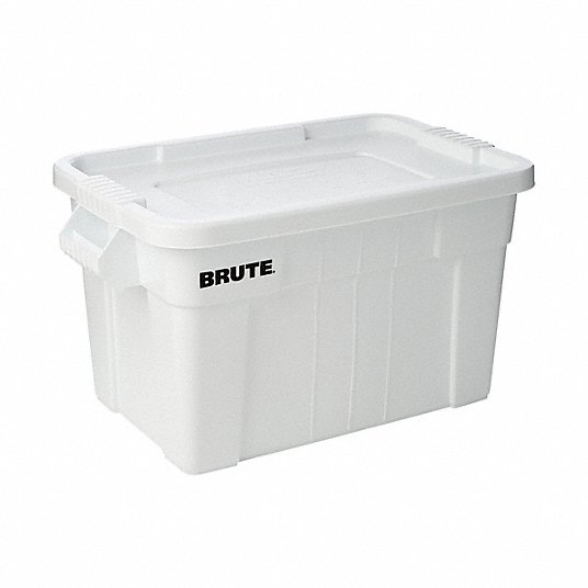 Rubbermaid FG9S3100WHT Storage Tote 20 gal, 27 3/4 in x 17 3/8 in x 15 1/8 in, White Body