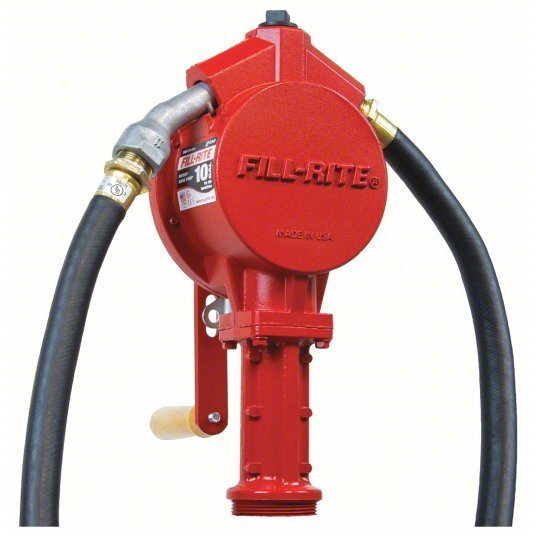 Fill-Rite FR112 Hand Operated Drum Pump Pump with Hose & Nozzle, Bung, Rotary, 10 gal per 100 revolutions